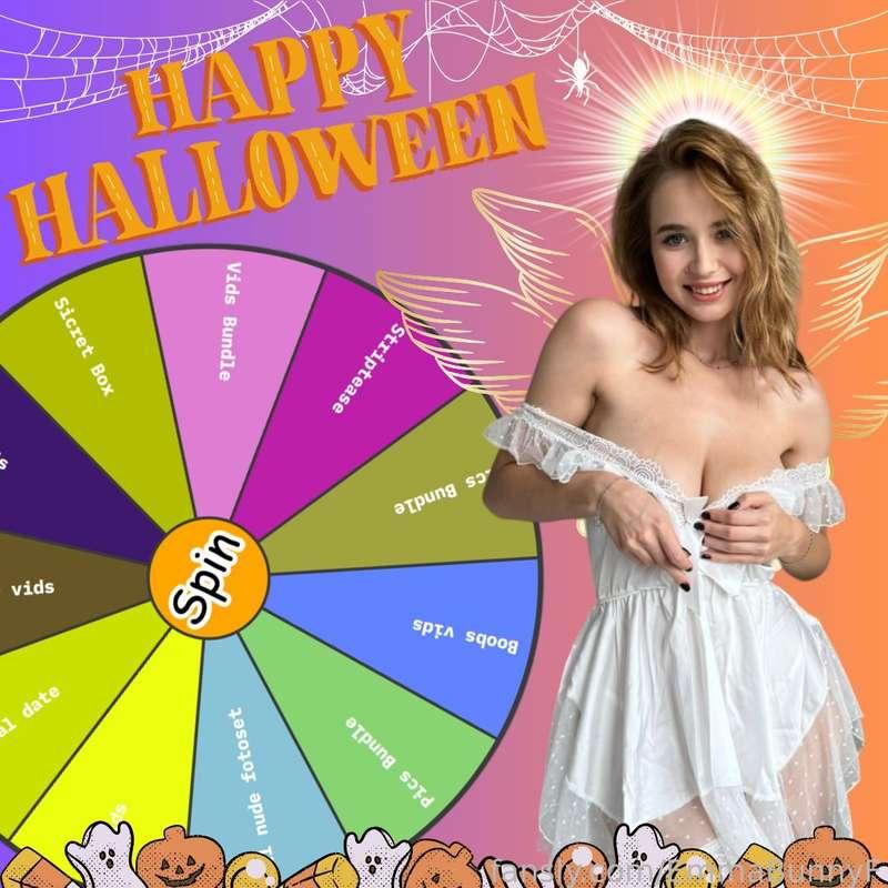 👻👻👻Hey! Halloween is coming up! 👻👻👻

I suggest you try your luck and get a guaranteed win! 
🎃🎃🎃🎃🎃🎃🎃🎃🎃🎃🎃🎃🎃🎃
1 spin - 29 $, 2 spins - 55$, 3 spins - 81$, 5 spins - 130$.
🎃🎃🎃🎃🎃🎃🎃🎃🎃🎃🎃🎃🎃🎃
Spin the spins and get your reward. I believe in you, handsome 😘

#boobs #fyp #bigtits #naturaltits #baby #gfe #student #young #adult #yourgirl #juicy #blonde #ass #lingerie #bigboobs   #bigass #tits #booty #horny #free #blowjob #custome #halloween #spin


