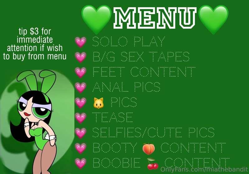 heres my 2024 menu 💗💗