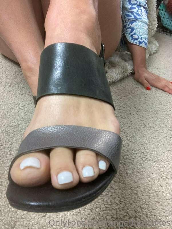 How about these sandals for today? Their chunky heel is best..