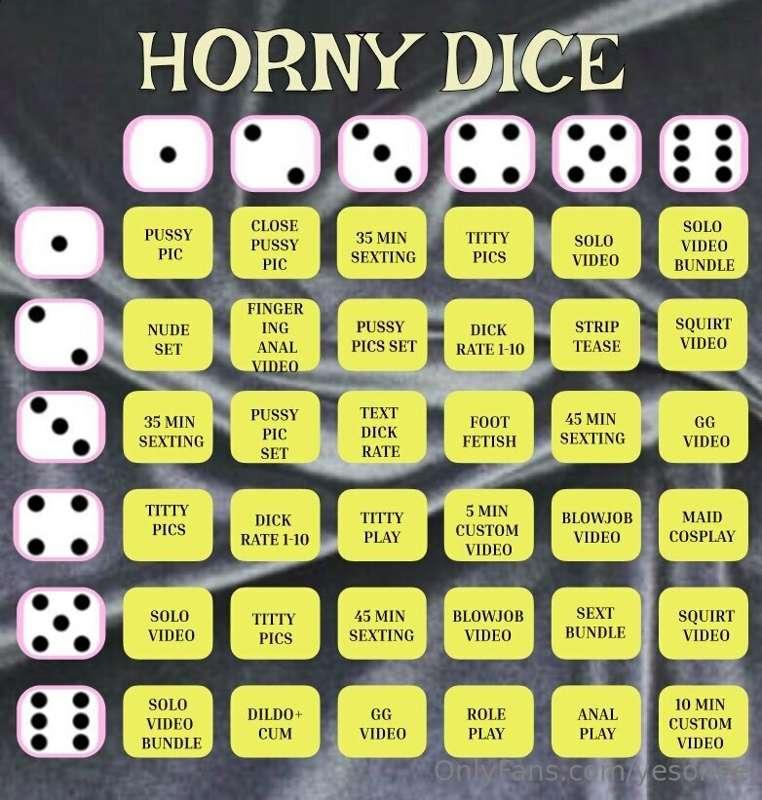 HORNY DICE 🥵🎲

I made this especially for you honey and I ho..
