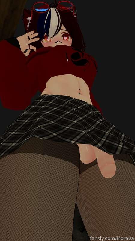 Ah no~ The skirt is too small, or i am too big? 

#futa #futanari #dick #skirt #femboy #hentai #anime #vr