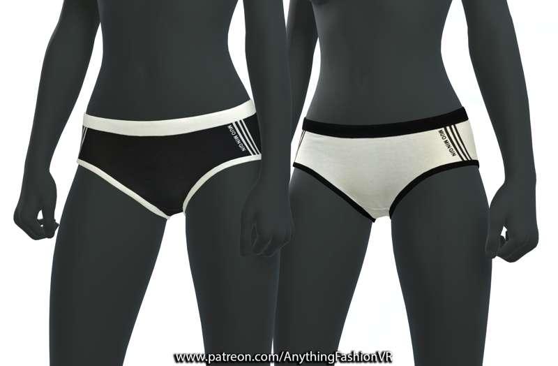 Black White Stripe Panties 2 pack