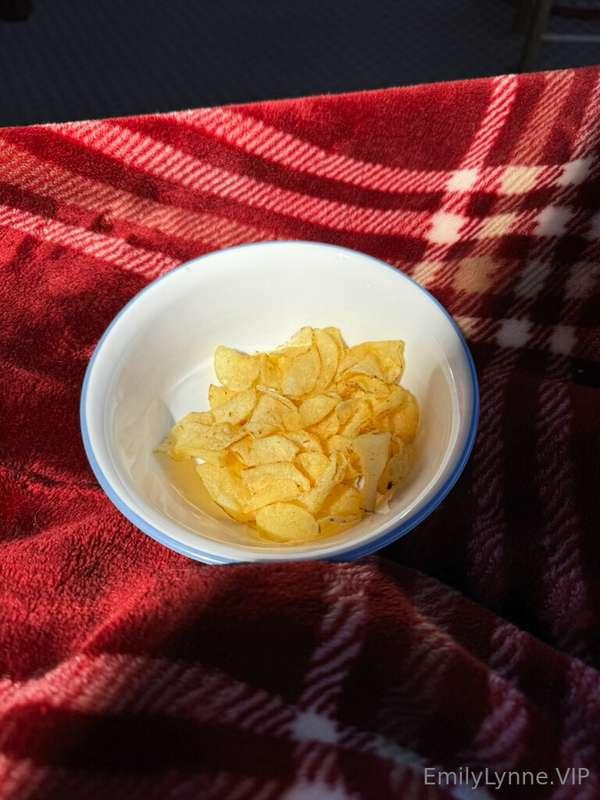 enjoy a picture of my potato chips, yes I put them in a bowl..