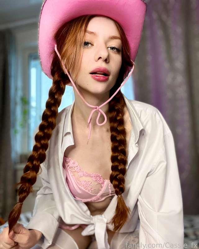 I can ride even the wildest stallion, want to check? 😈

#fyp #redhead #cowgirl #hat #lingerie #pinklingerie #sexy #boobs #ass #juicyass