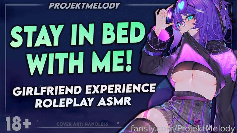 **Stay in Bed with Me! Girlfriend Experience Roleplay ASMR**
Melody Wants You To Take The Day Off Of Work And Build A Pillow Fort instead 
[F4M] [GFE] [Wholesome] [Blow job] [Throatpie] [Edging] [Cuddling] [SFX]

Setting: The deadline for the big project is coming up fast and you've been putting in long hours. Your girlfriend, on the other hand, thinks you should stay home and build a pillow fort with her instead. She can be very convincing.

(Hey, guys! I've mentioned before, but I'm still very new to the world of ASMR. So forgive me if I come off too cringe early on. I hope I can make you guys happy, get better overtime, and do justice to the creative souls who's scripts I will be filling from this point onward.) &lt;3

This script was written by Burwinkle_Hendershot (reddit).And the script fill can be found here: https://www.reddit.com/r/gonewildaudio/comments/z1b3te/f4m_script_offer_your_girlfriend_wants_you_to/
Cover Art by Nanoless