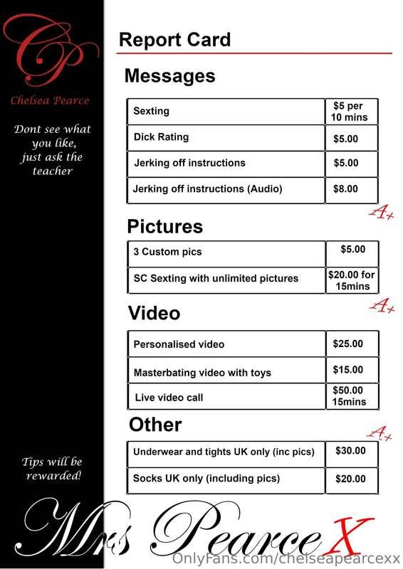 My updated content menu 😈😜 Let me know if you don't see what..