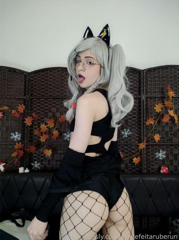 #fishnets #ass #butt #catgirl #tongue #glasses #sfw