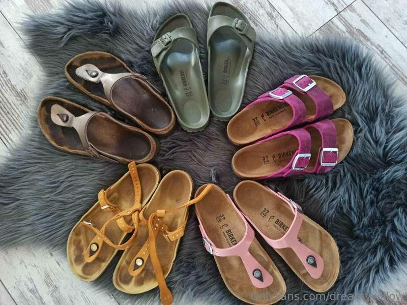 Birkenstock heaven... my well worn Gizeh are for sale.. look..
