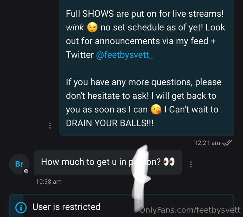 instantly restricted! DO NOT TALK ABOUT THAT, yall will get ..
