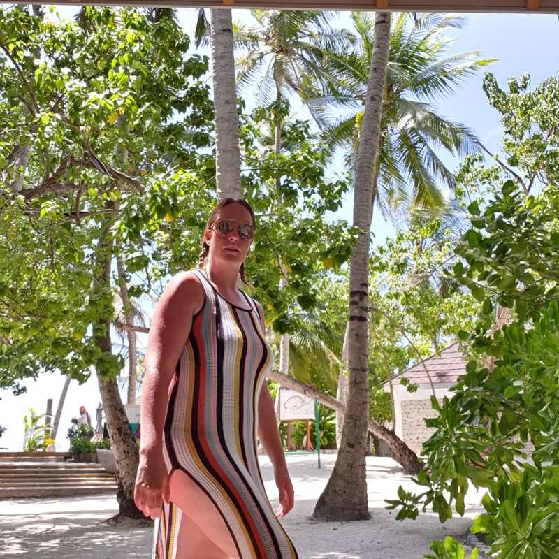 Showing off a bit of thigh as i walk around the island