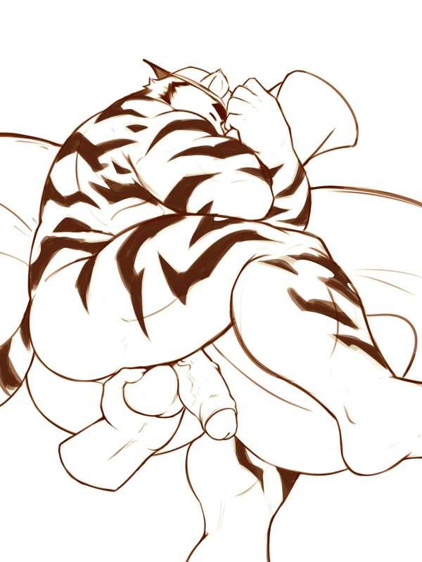 sleeping tiger lineart