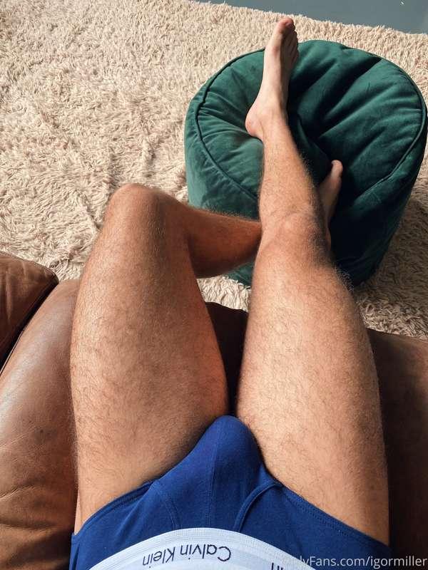 come here, lay your head on my leg while we watch my videos ..