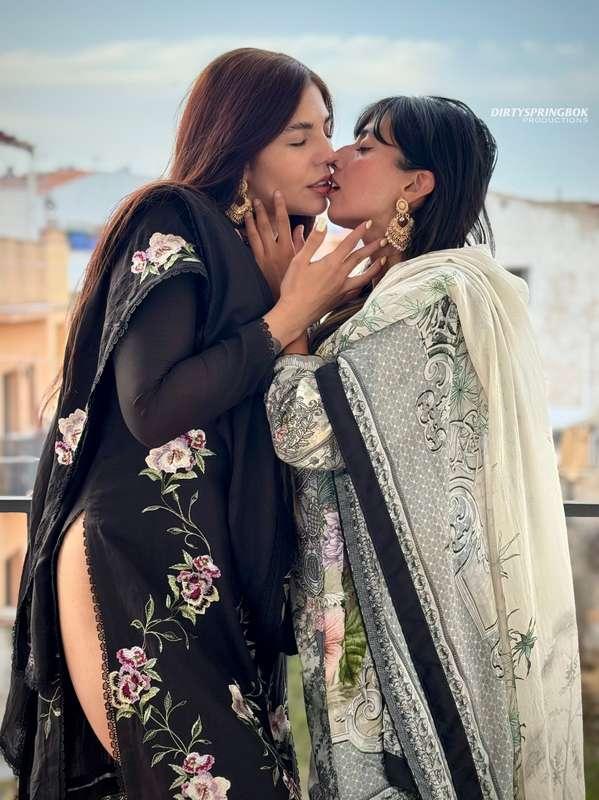 Just a little closer, I want to feel my Bhabi Mia's lips on ..