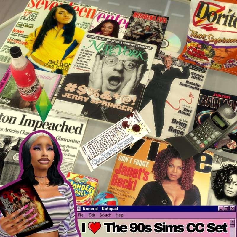 I Love The 90s Sims CC Set (Preview)