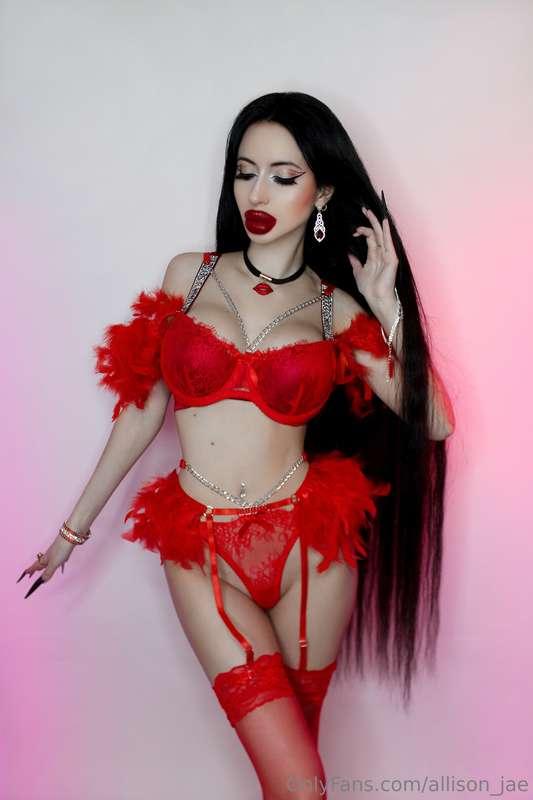 Do you like red lingerie? or is it better without?❤️