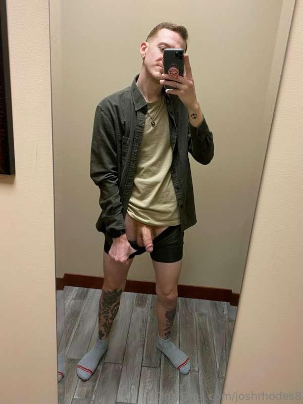 Trying on some pants in the fitting room, I left the door un..