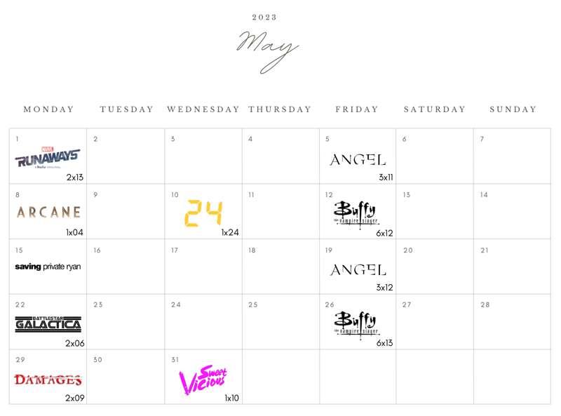 may schedule!!