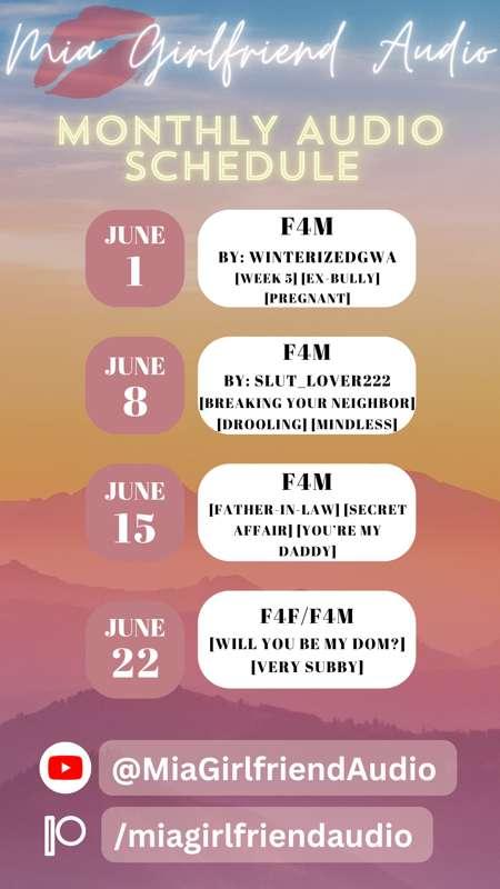June Schedule 