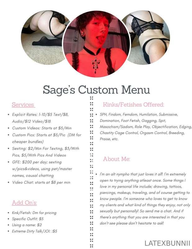 I finally updated my customs menu! If you’re interested in a..