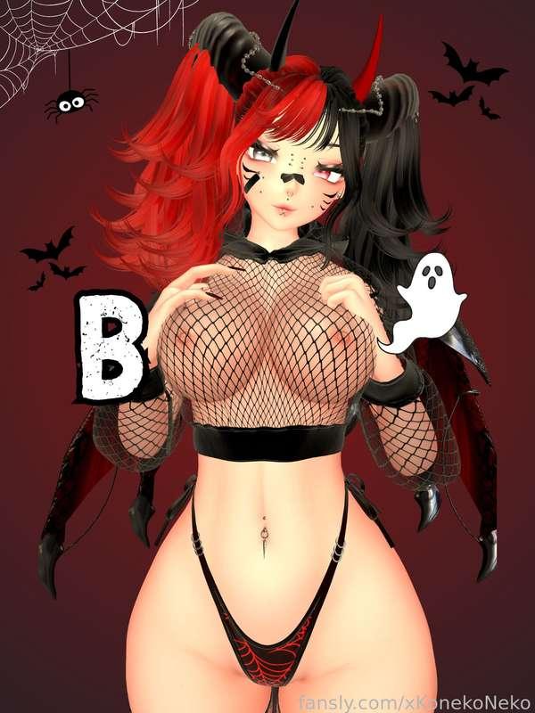 BOO!
Happy Spooky month cute beans! 👻

#vrchat #vr #anime #mommy #succubus #vtuber #lewdtuber #fyp #tits #boobs