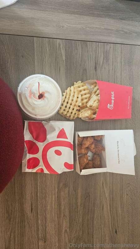 It's Chick Fil A for lunch. My belly is already so big befor..