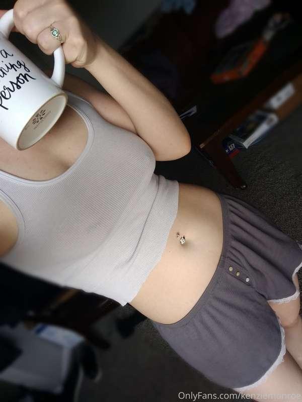 Good morning cutie! 😘 Relaxing in my PJs with my coffee. 😁 E..