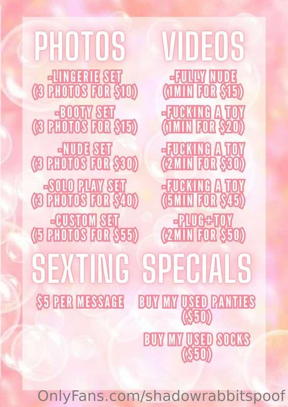 Here's my tip menu❤️ Can't wait for your DMs with hot reques..