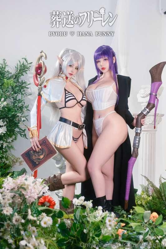 Fern and Frieren cosplay collab with Byoru~ Enjoy the free p..