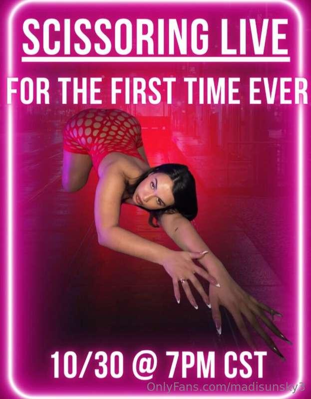 TOMORROW FOR THE FIRST TIME ON CAMERA I’M ABOUT TO SCISSOR L..
