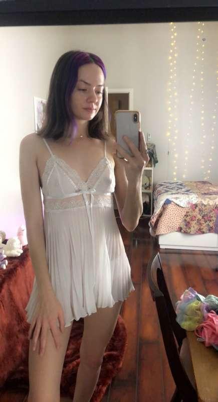 wearing no makeup; trying on new nighties <3
