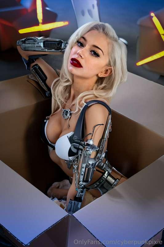 Imagine unboxing me, your very first cyborg girlfriend. What..
