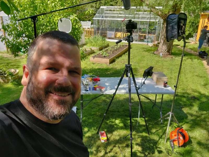 Working on the next video! Enjoying the sunshine