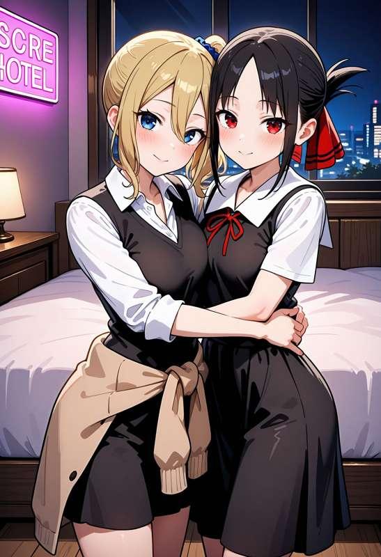 知らないおじさん達とのSEXにドハマリしたかぐや&早坂②【即尺フェラチオ編】　45枚(zip, pdf有り)