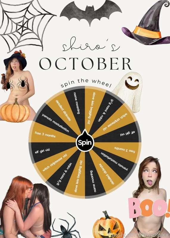 🍂🎃spin the wheel, october edition is here!! 🍂🎃

october is here and this year i wanna give you all my candy 🍬! tons of new content out and it’s your chance to win my most recent and popular EXPLICIT videos at a huge discount!! 🦇

🎰tip this campaign: $20 for 1 spin // $25 for 2 spins // $30 for 3 spins🎰

this is how it works: after you contribute to the campaign, I’ll send you a live screen recording of your wheel spin as soon as I can, and you can claim your prize 🏆

I’ll be giving out 1🥇prize🥇 per person, so the more spins you buy, the more options for prizes you’ll be able to pick from🧴

prizes include:

👻 my longest and most popular, highly explicit, full PPV videos!

🍭 dick rating so i can tell you what exactly i think of ur cock

🎃 personal voice notes where i moan your name

🌙 3 months FREE!! (to keep you cumming back 😽)

p.s. if ur spin lands on content you've already purchased, i will spin until you get something new!! 💋

🎰🎰🎰🎰🎰 happy spinning and have a lovely october!🎰🎰🎰🎰🎰