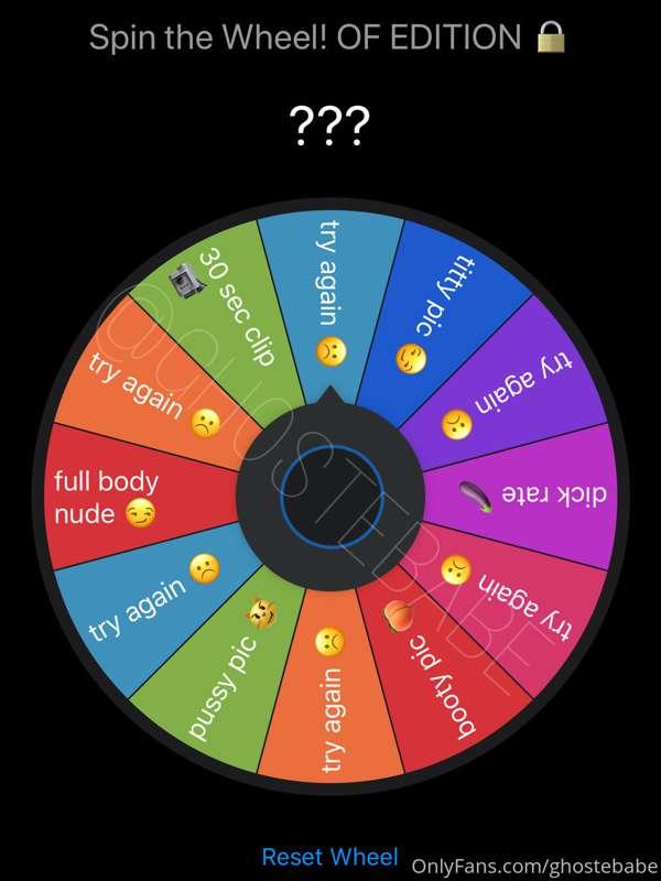 SPIN THE WHEEL: ONLYFANS EDITION 🔒🖤

1 spin = $5 / 3 spins =..