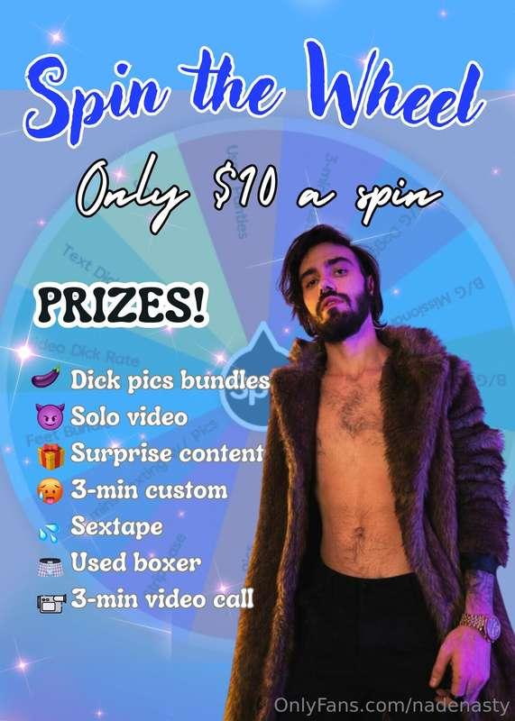 The **SPIN IS UP!!**
Try your luck with the spins babe!😍 You..
