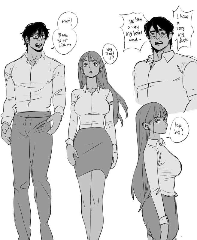 the pervy nerd and a cool sexy girl kinda story