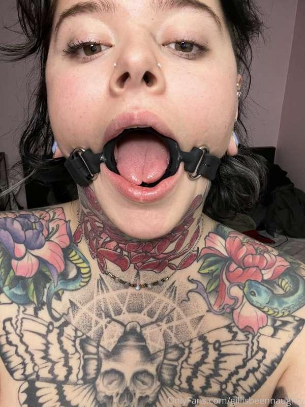 Gagged and throat fucked 