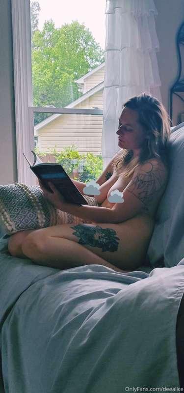 Titty Tuesday featuring some rainy day reading. 📚 I hope you..