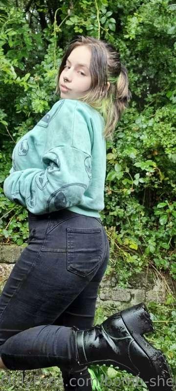 Just boobs and nature and a little rain, whoops haha