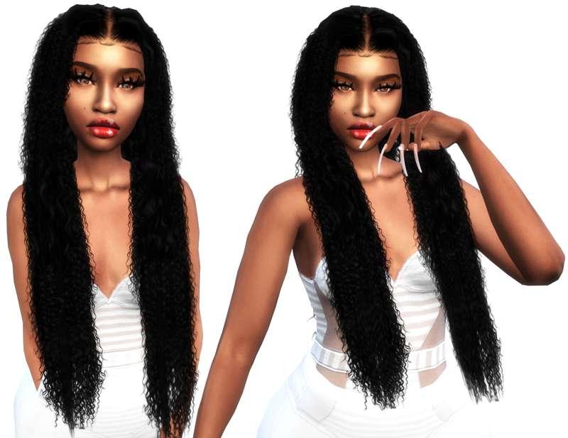 Long Wet wavy Hair