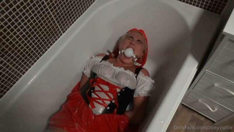 Tied, gagged, tits wet, exposed. Then Little Red learned a n..