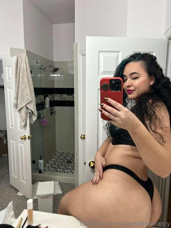 I love this gift! Leather lingerie ❤️ made my booty even mor..