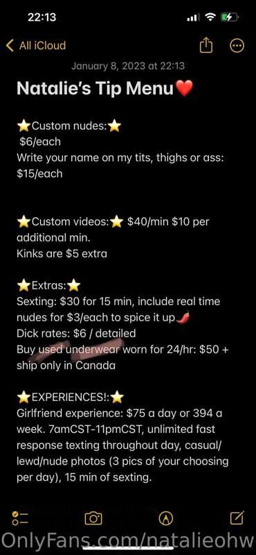 My menu! If you don’t see anything, feel free to ask me. Wil..