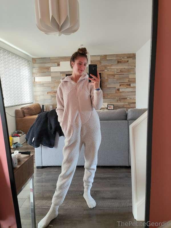 Swipe to take off the onesie!