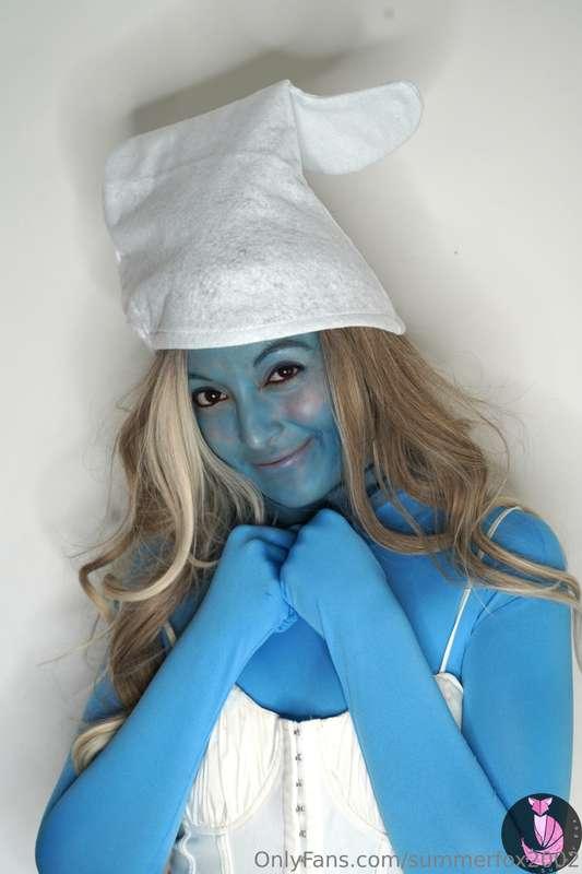 Have you seen my adorable Smurf cosplay yet?xox