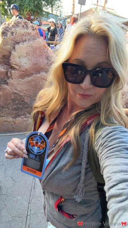 At Disneyland with the family.,, still have cum in my hair f..