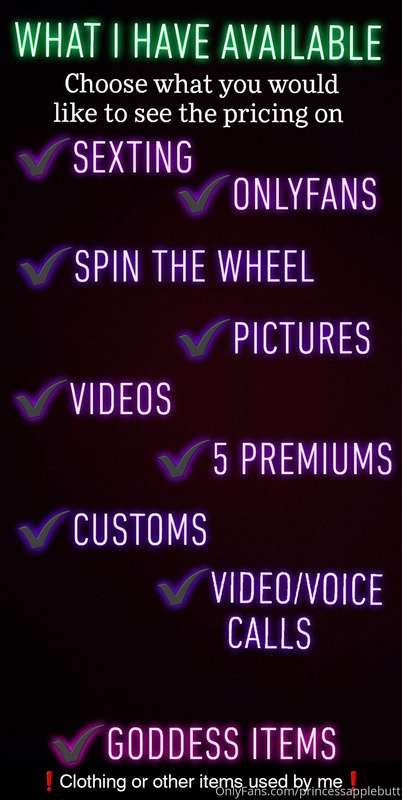 Pricing varies daddy but be sure to ask me for anything that..