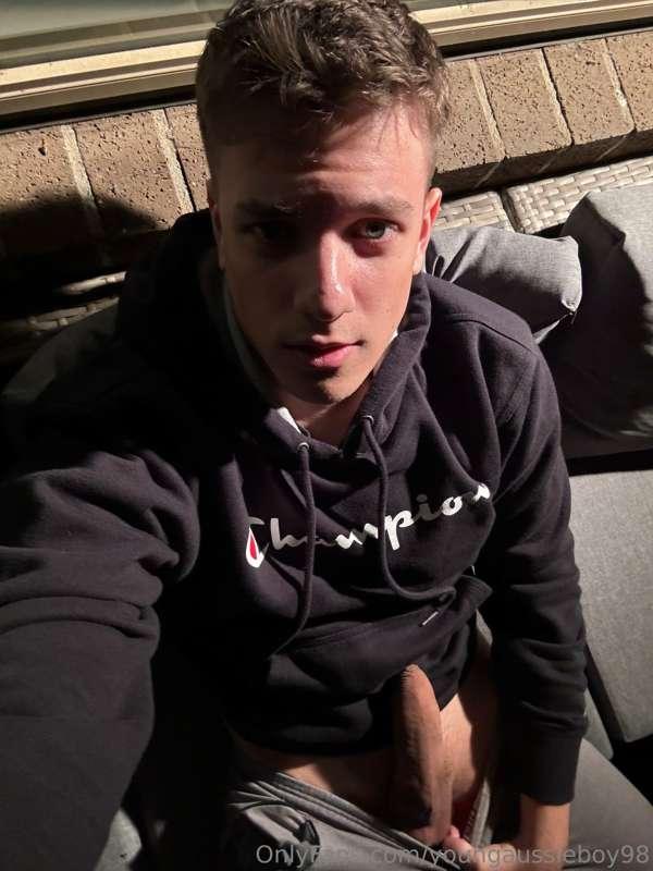 Stroking my cock :p bit cold… could use a mouth