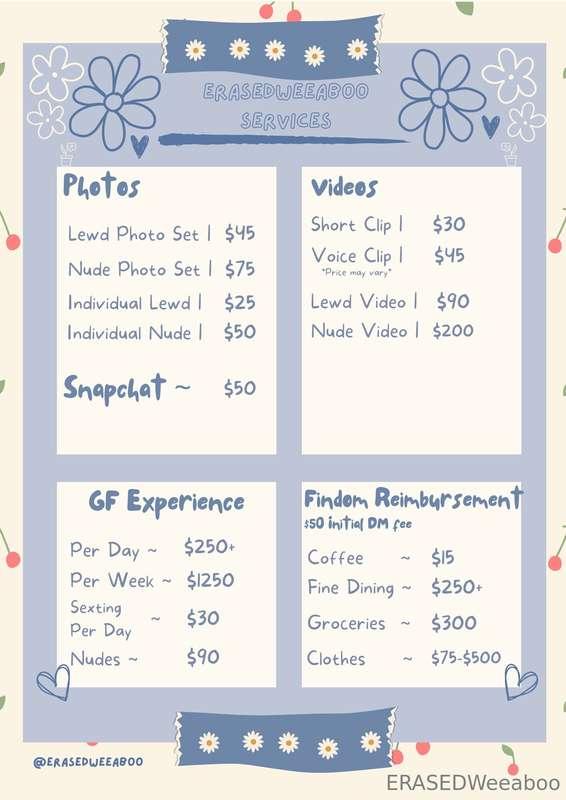 Updated menu & sexting rates🩵 Message me for availability🫶🏻🦕..